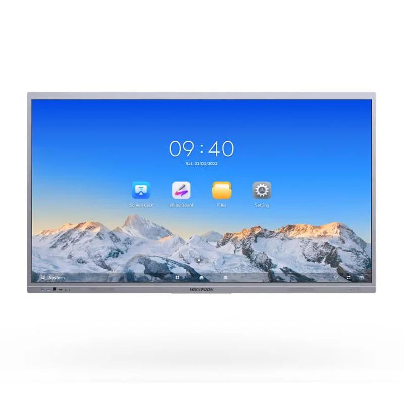 Hikvision DS-D5A65RB/A3 65" 4K UHD Interactive Flat Panel Display | 8GB RAM & 128GB Storage | Android 14.0 | Octa-Core | 50-Point IR Touch | Zero Lamination | Wi-Fi 6 & Bluetooth 5.4 | 40W Audio (2x20W) | Wall Mount Included